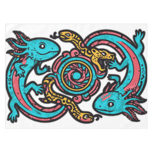 Nappe Dieu aztèque Xolotl combattant l'art tribal de la