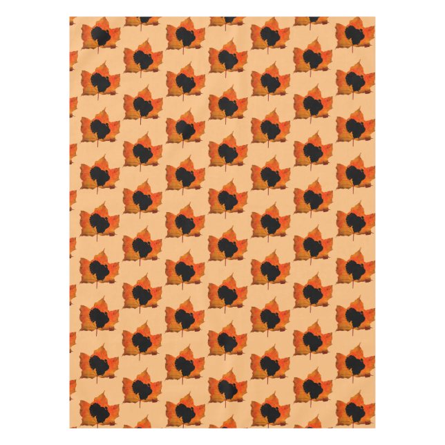 NAPPE DINDON DE THANKSGIVING FEUILLES MORTES  (Devant)