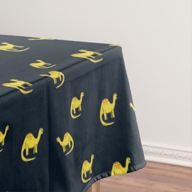 Nappe Dinosaures jaunes mignons motif sur bleu (In Situ)