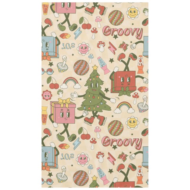 Nappe Disco super vintage arbre de noël (Devant)