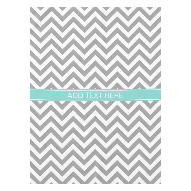 Nappe Dk Gray White LG Chevron Turquoise (Devant)