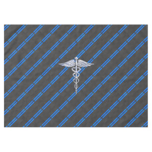 Nappe Docteur Médicale MD Caduceus sur les bandes bleues
