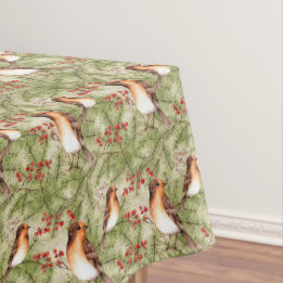 Nappe d'oiseaux de Noël et Boughs de pin