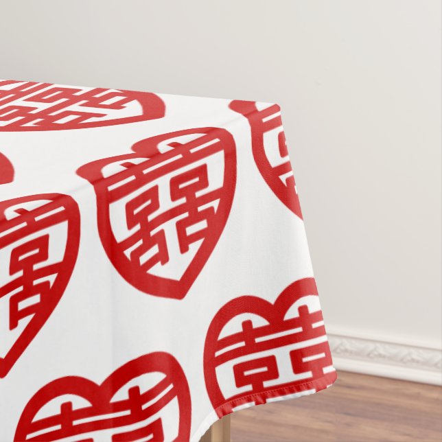Nappe Double Bonheur 囍 Shuangxi Chinese Hanzi Heart (In Situ)