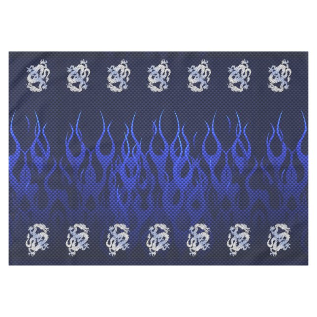 Nappe Dragon Bleu Chrome comme flammes de fibre de carbo (Devant (Horizontal))