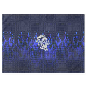 Nappe Dragon Bleu Chrome comme flammes de fibre de carbo