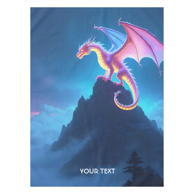Nappe Dragon Fantastique Mignon Enveloppé de Brume (Devant)