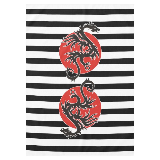 Nappe Dragon Sun - noir rouge blanc + vos idées (Devant)
