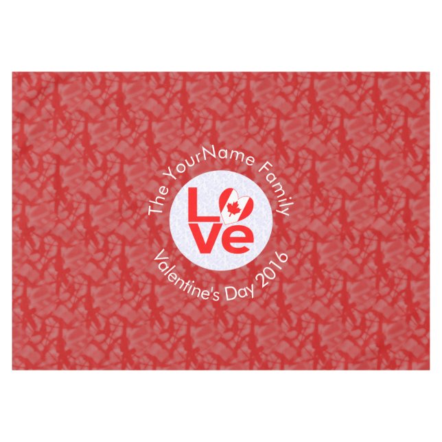Nappe Drapeau canadien Red LOVE personnalisé (Devant (Horizontal))