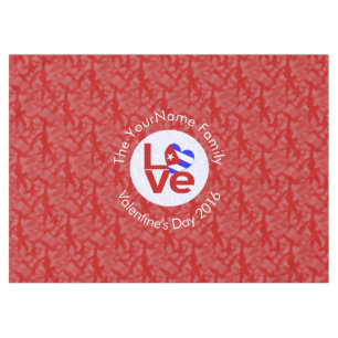 Nappe Drapeau cubain rouge AMOUR Personnalisé