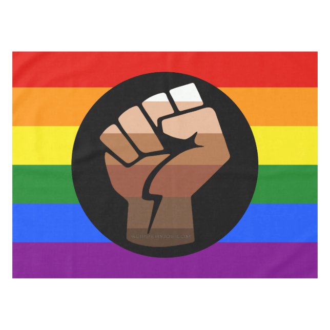Nappe Drapeau de couleur des personnes queer de Slippery (Devant (Horizontal))