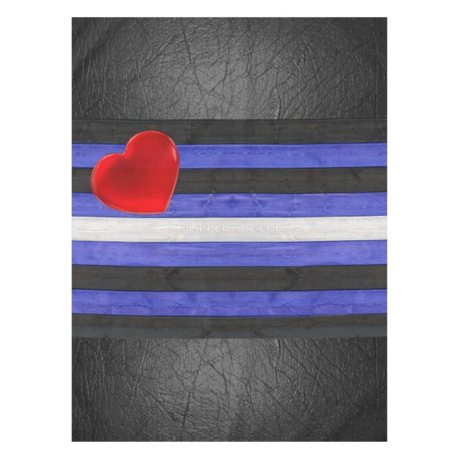 Nappe Drapeau de fierté en cuir SlipperyJoe's noir bleu  (Devant)