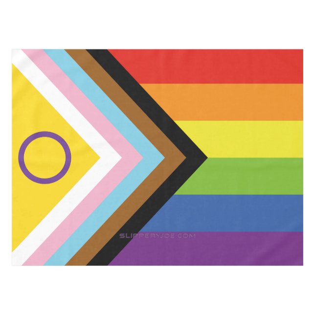 Nappe Drapeau de fierté intersexe de SlipperyJoe's fond  (Devant (Horizontal))