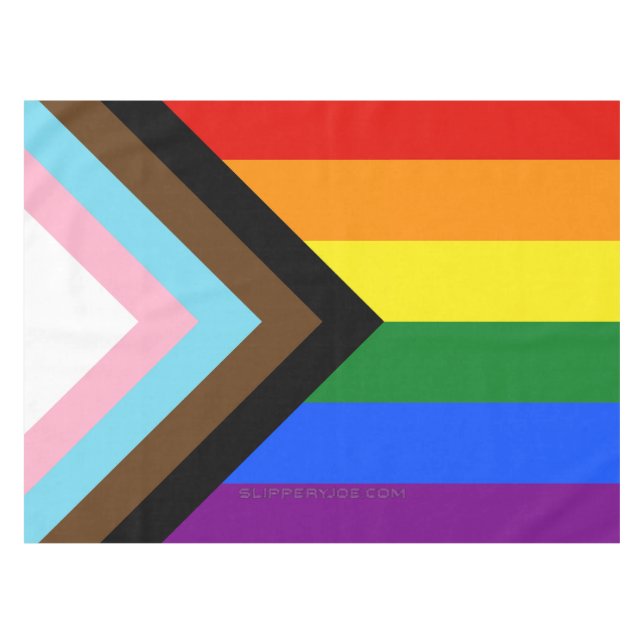 Nappe Drapeau de fierté Progress Pride de SlipperyJoe si (Devant (Horizontal))