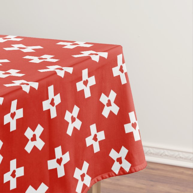 Nappe Drapeau de la Suisse avec le motif de coeur (In Situ)