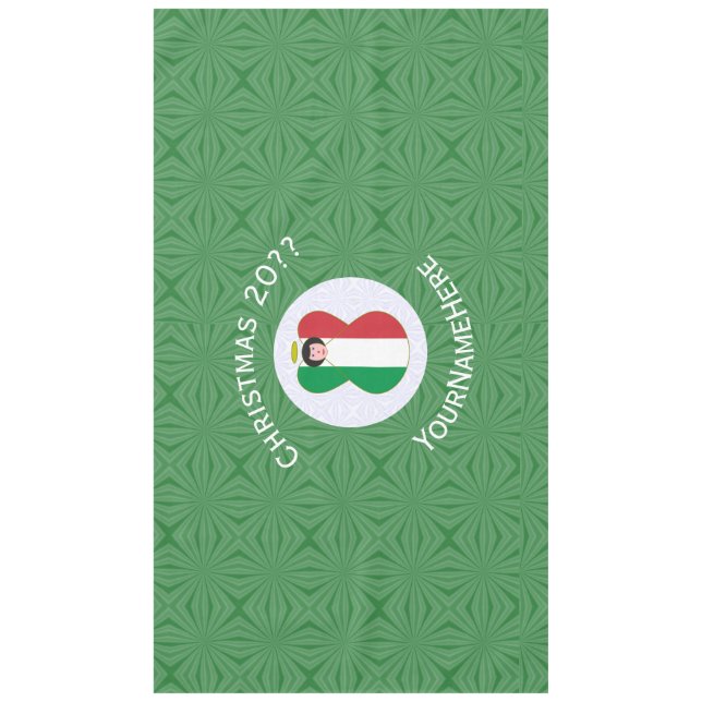 Nappe Drapeau de Noël ange Italie Personnaliser Horizont (Devant)