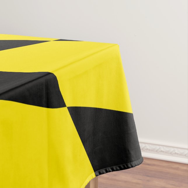 Nappe Drapeau diamant de Bavière noire et jaune Motif (In Situ)