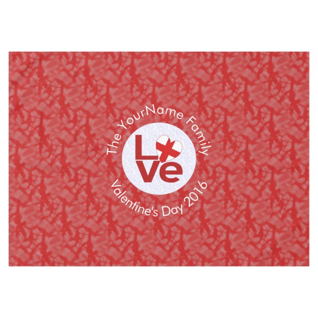 Nappe Drapeau LOVE Rouge Personnalisé (Devant (Horizontal))
