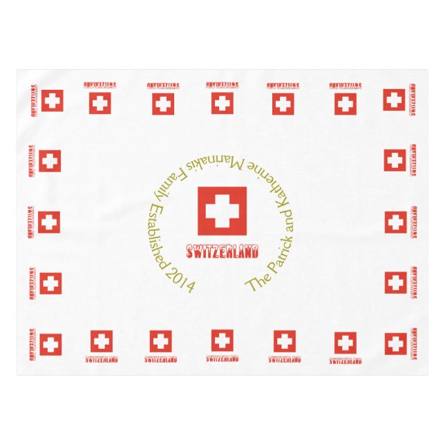 Nappe Drapeau suisse et Suisse Personnalisé (Devant (Horizontal))