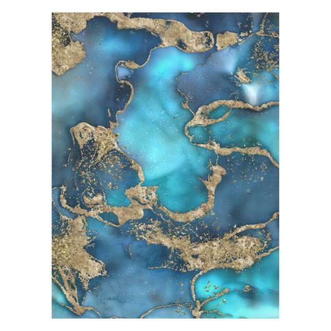 Nappe DreamBlue Turquoise et Gold (Devant)
