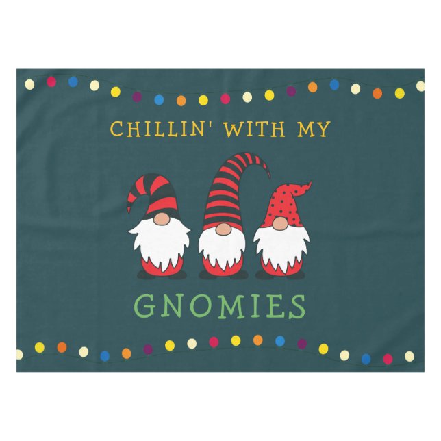 Nappe Drôle Chillin' avec mon jeu de Noël Gnomies | (Devant (Horizontal))