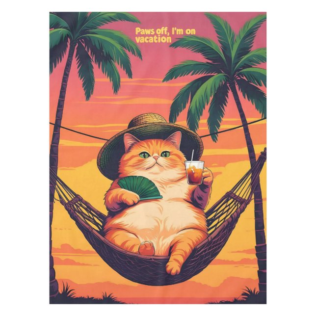 Nappe Drôle Rétro Vacances de chats d'été (Devant)