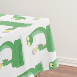 Nappe Drôle serpent vert avec caricature maraca