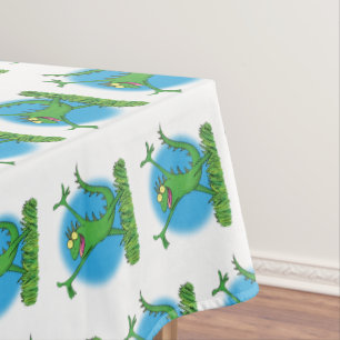 Nappe Drôle vert souriant animé lézard d'iguane