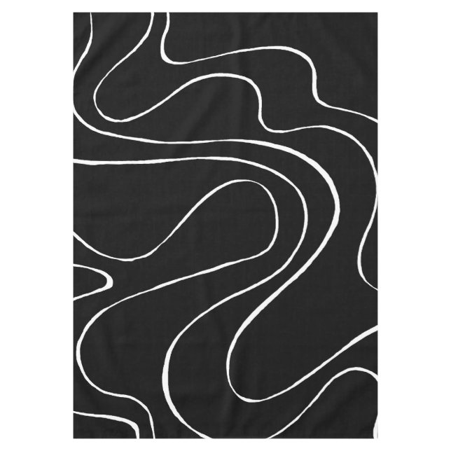 Nappe Ebb et flux 2 - Noir sur blanc (Devant)