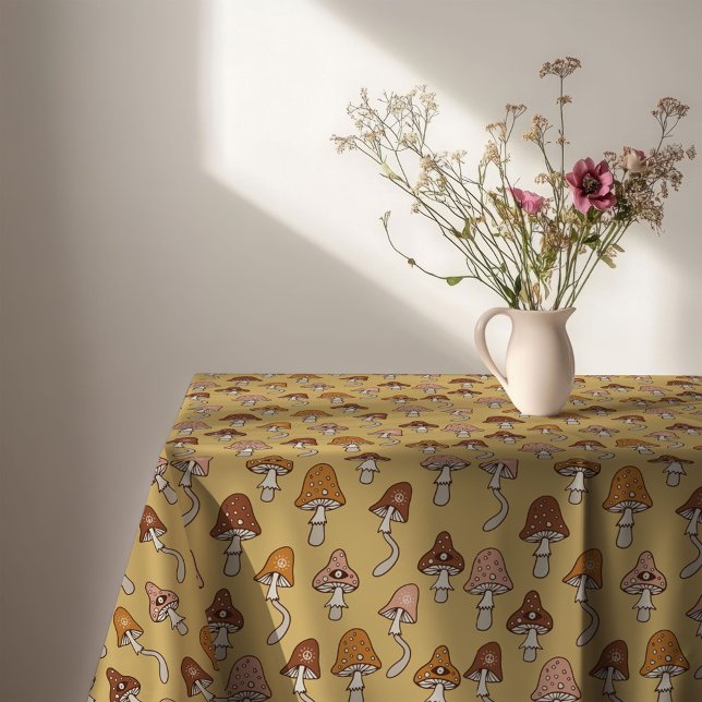 Nappe Eclectic Retro Tablecloth Warm Tones & Soft Hues (Eclectic Retro Tablecloth Warm Tones & Soft Hues)