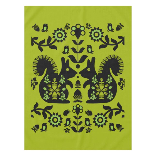 Nappe Écureuil Nordic Scandinave Folk Art Table (Devant)