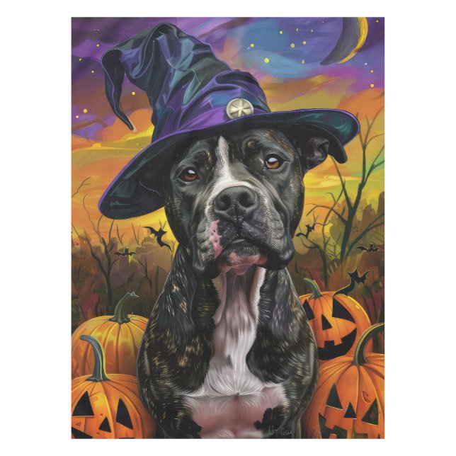 Nappe Éffrayant American Staffordshire Halloween Citroui (Devant)
