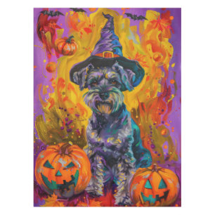 Nappe Éffrayant Schnauzer Chien Halloween sorcière et Ci