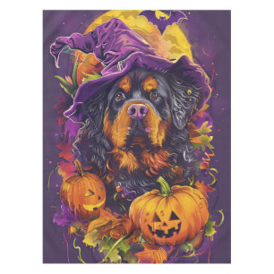 Nappe Éffrayant Tibétain Mastiff Chien Halloween Citroui