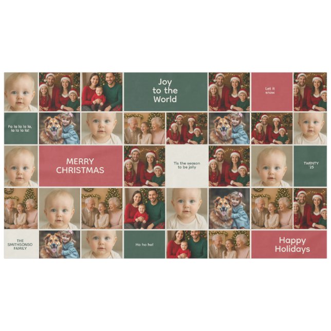 Nappe elegance LARGE family all Photos collage Christmas (Devant (Horizontal))