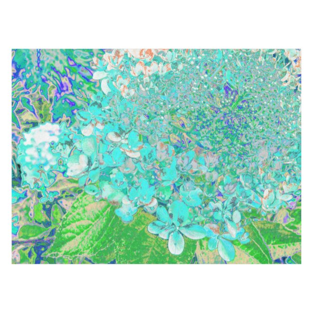 Nappe Elegant Aqua et Vert Limelight Hydrangea Détail (Devant (Horizontal))