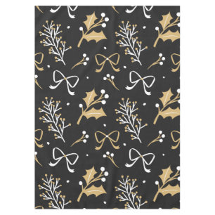 Nappe Elegant Black Mistletoe et Ribbon Christmas