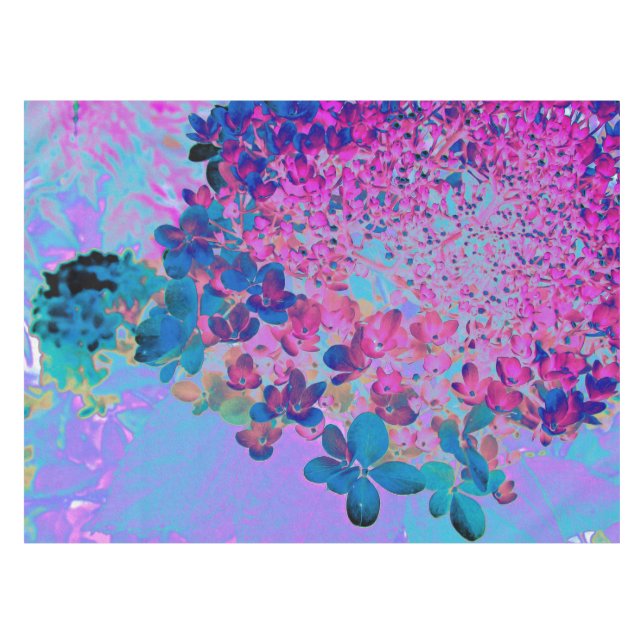 Nappe Élégant bleu foncé et lumière magenta Hydrangea (Devant (Horizontal))