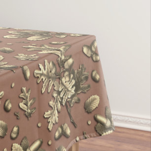 Nappe Élégant Botanique Vintage Chêne Brown Feuille Acor