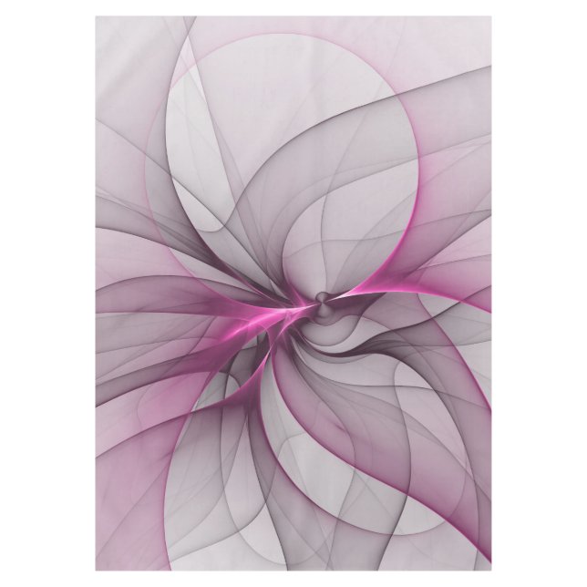 Nappe Élégant Chaos Moderne Art Fractal Abstrait Rose (Devant)