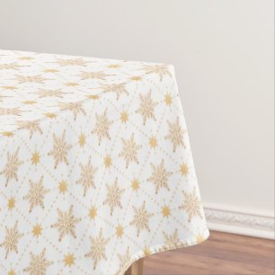 Nappe Élégant Faux Gold Snowflakes Noël Patttern