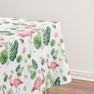 Nappe Élégant Flamant rose rose Tropical Feuille Motif S