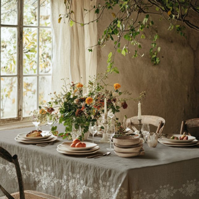 Nappe Élégant floral taupe  (Créateur téléchargé)