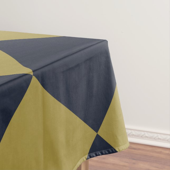 Nappe Elegant Gold & Navy Motif Diamant Bleu (In Situ)
