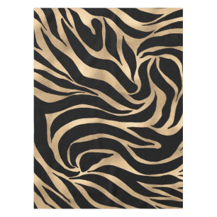 Nappe Elégant métal or Zèbre noir Poster de animal