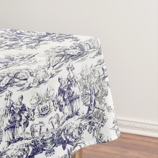 Nappe Élégant monogramme vintage noir toile de jouy (In Situ)