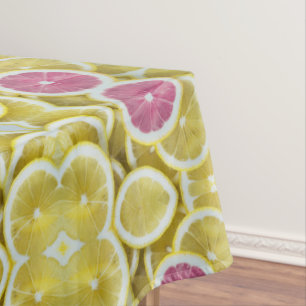 Nappe Élégant Motif de citron rose et jaune