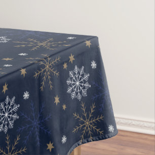 Nappe Élégant Motif de flocon de neige bleu foncé
