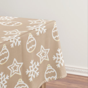 Nappe Élégant Motif de Noël sur Beige