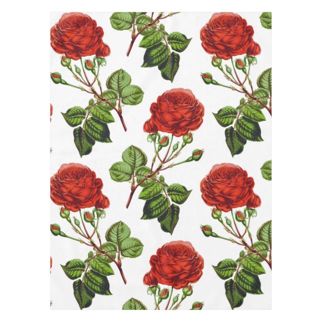 Nappe Élégant Motif des fleurs florales des roses rouges (Devant)